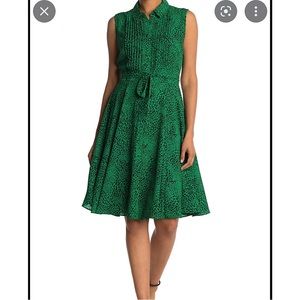 NANETTE LEPORE NWT Green & Black Animal Print Dress